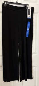 Neu mit Etikett Three Dots schwarze Damenhose zum Überziehen weites Bein Größe Large - Bild 1 von 4