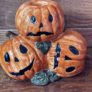 Halloween Pumpkin Decorative Candle Holder - Picture 1 of 7