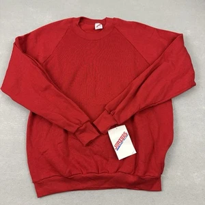 Vintage Jerzees Sweatshirt Men Extra Large Red Deadstock Blank Crew Pullover XL - Picture 1 of 8