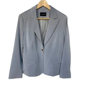 Dolce Cabo Lavender Gray Blazer w Peak Lapels Split Cuffs - has Spot! - size L - Picture 1 of 14