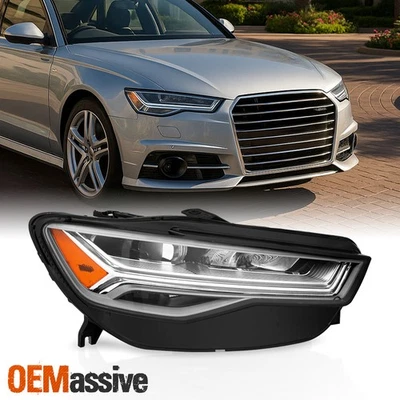 Para Audi A6 S6 2016-2018 Proyector LED Completo Cromo Faro Pasajero + LED DRL Foto 1 de 4