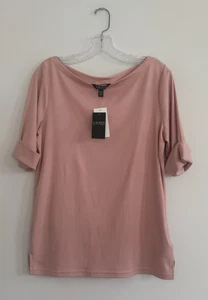 T-shirt donna Lauren Ralph Lauren manica corta collo barca pesca nuova con etichetta taglia XL - Foto 1 di 8