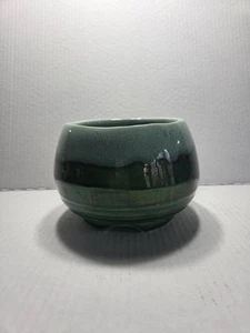 Studio Pottery Emerald Green Drip With Irredescent Finish - Picture 1 of 4
