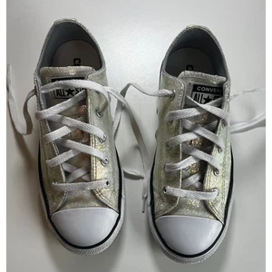 Converse Chuck Taylor All Star Iridescent Glitter Sneakers Shoes Juniors  Size 3 - Picture 1 of 10