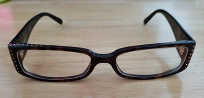 Y2K vintage eyeglasses PRADA VPR09L brown tortoise narrow slim frame READ!!! - Image 1 of 4