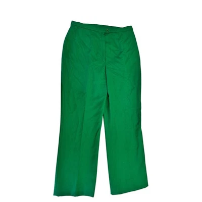 Pantalones de pierna ancha de lana verde Kelly Pendleton vintage años 70 80 para mujer talla 14 Foto 1 de 4