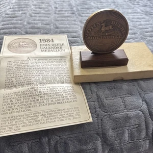 John Deere 1984 Calendar Medallion With Box And Paperwork - Picture 1 of 5