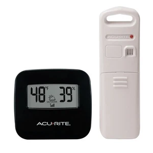 AcuRite 02097M Wireless Indoor/Outdoor Thermometer with Humidity Sensor, Black - Picture 1 of 5