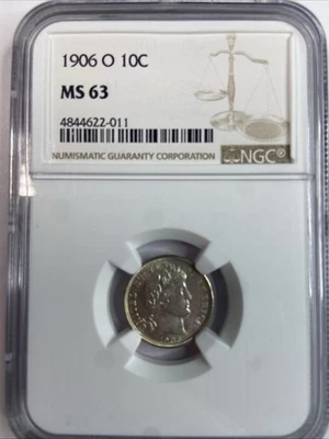1906-O Barber Dime NGC MS 63 - Scarce  Semi-key  Better Date - Image 1 of 4