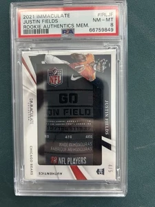 2021 Immaculate Justin Fields Rookie Authentic Memorabilia /5 Laundry Tag - Picture 1 of 2