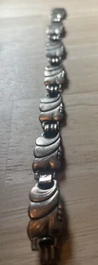 Bracciale Modernariato Pannello Sterling 830 Sterling Signs A.B - 6,8 Pollici - Foto 1 di 9