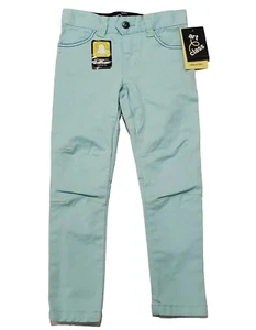 Art Class Girls Aqua Blue 5 Pocket Adjustable Jeans Twill Skinny Leg Pants Sz 5 - Picture 1 of 5