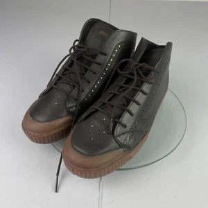 Spring Court Trainers 4 37 Brown Shoes Womens Mid-Top Leather Casual B2 Punch - Picture 1 of 15