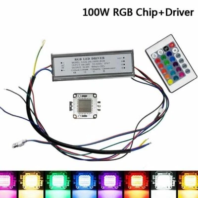 100W Led Chip +driver+remote Driver Rgb Cob light Lamp 24 Keys - Image 1 of 4