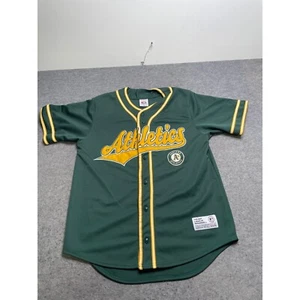 True Fan Athletics Baseball Jersey MLB Oakland A's Button Up Green M - Picture 1 of 8