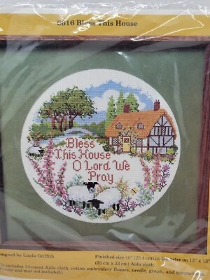 Creative Circle Bless This House Counted Cross Stitch Kit 0616 english cottage - Image 1 of 4