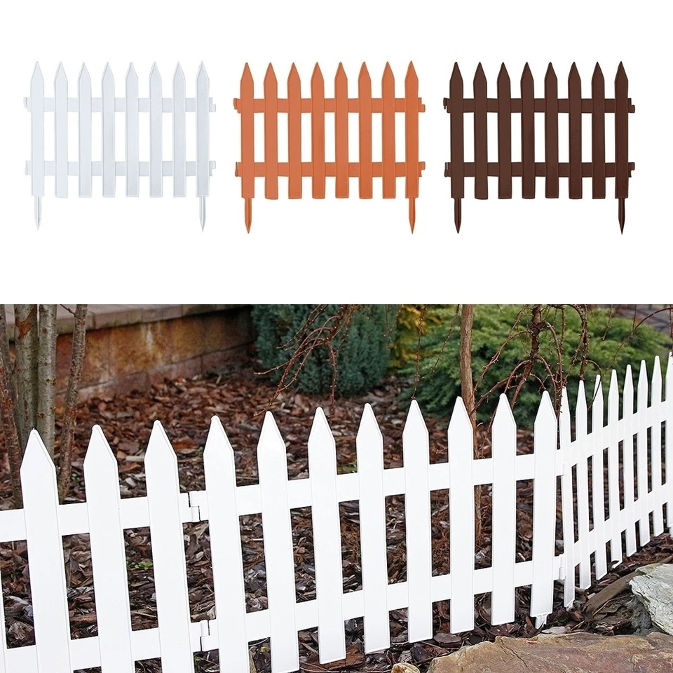 Gartenzaun Zierzaun Friesenzaun Beetumrandung 3,2m weiß terrakotta braun - Bild 1 von 1