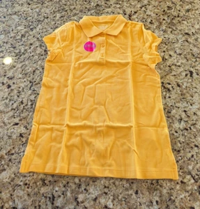 Children's Place s Uniform Pique Polo Short Sleeve Shirt Yellow Pencil L 10/12 - Picture 1 of 11