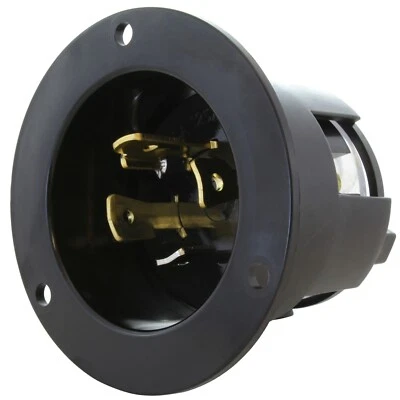 30A 125/250V NEMA L14-30P 4-Prong Flanged Power Input Male Inlet by AC WORKS® - Image 1 of 4