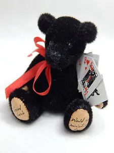 World of Miniature Bears By Theresa Yang 2.5" Plush Bear Blackjack #876 CLOSING - Picture 1 of 4