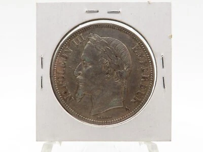 1870 FIVE FRANC 900 SILVER COIN - FRANCE - GREAT DETAIL - EF CONDITION * - Image 1 of 4