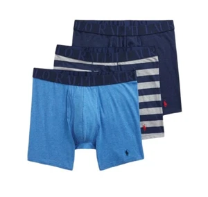 Polo Ralph Lauren Mens 3-Pack Stretch Classic Fit Boxer Briefs (Small, Blues) - Picture 1 of 7