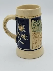 Vintage Stein Mug Western Germany Garmisch Partenkjrchen Glazed Stoneware 5 inch - Picture 1 of 7