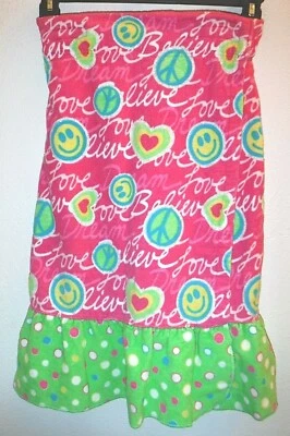 Justice Girl Nuevo M/L Rosa Estampado Multicolor Terry Natación Encubrimiento Envoltura  Foto 1 de 4