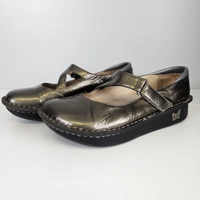 Zapatos Mary Jane Alegria Dayna DAY-123 Cuero Dorado Talla 8 Enfermera Maestra Comodidad Foto 1 de 4