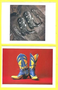 2  NEW POSTCARDS - BEAUTIFUL COWBOY BOOTS!  horse rodeo stampede leather spurs - Picture 1 of 1
