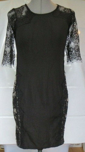 UNDERCOVER Vestito donna fantasia nero floreale pizzo bodycon