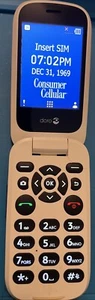 Doro 7050 (DFC-0180) White/Black Flip Phone (Consumer Cellular) - Afbeelding 1 van 8