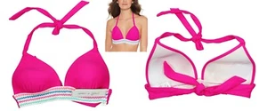 Bikini Top Salt + Cove Banda Bordada Corbata Back Cuello Junior XS Nuevo con Etiquetas Rosa - Imagen 1 de 3