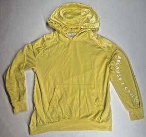Athleta Girl X Simone Biles Yellow Warm Up Midi Sweatshirt  Hoodie Youth Xl 14 - Picture 1 of 8