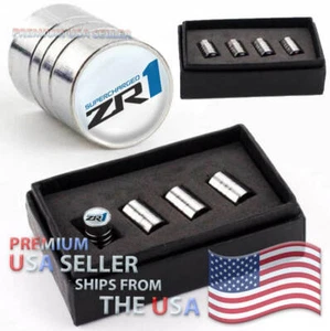 Chevrolet ZR1 Logo Valve Stem Caps Chrome Tire Kit Corvette Wheels Chevy Car USA - Bild 1 von 3