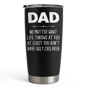 Dad Tumbler Gifts for Dad from Daughter Son - 20oz Stainless Steel Double-wal... - Picture 1 of 8