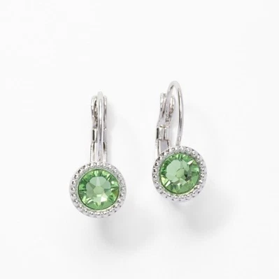 💎Pendientes colgantes de cristal de piedra táctil de 3/4” rodio verde nuevos Foto 1 de 4