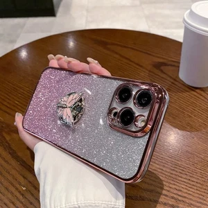 For iPhone Samsung Huawei Motorola Case Butterfly Ring Holder Flash Phone Cover - Picture 1 of 14