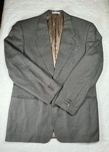 Vintage Yves Saint Laurent Men's 44 Houndstooth Blazer Jacket Brown Black - Picture 1 of 10