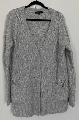Suéter cárdigan gris mezcla alpaca Anthropologie para mujer talla XS cabina boho Foto 1 de 4