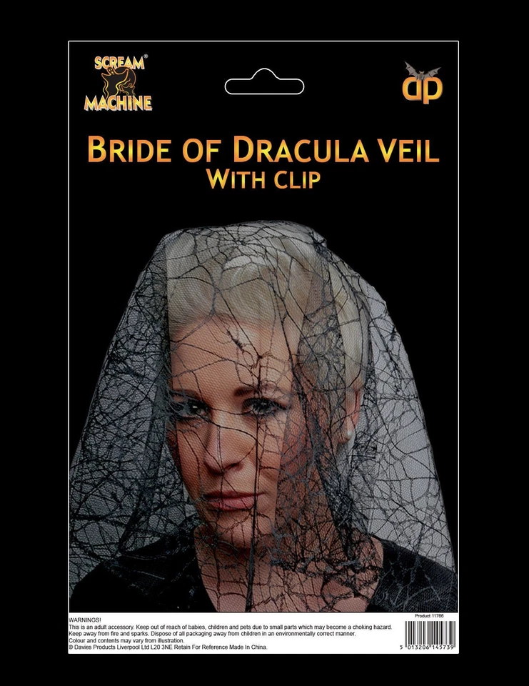 LIQUIDACIÓN Halloween Velo Negro Drácula Cadáver Novia Vestido Elegante Día de Muertos Foto 1 de 1