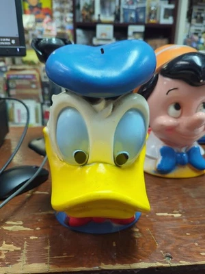 Vintage Donald Duck Head Coin Bank 1971 Walt Disney Productions Figurine - Image 1 of 4