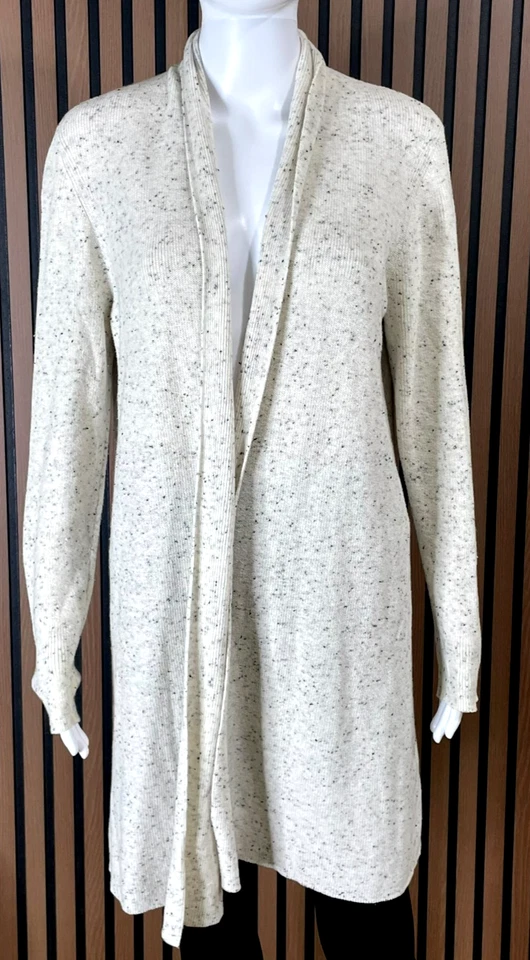 Cárdigan de algodón suéter crema L Eileen Fisher para mujer acogedor elegante preppy al aire libre Foto 1 de 4
