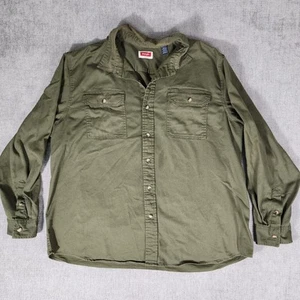Wrangler Mens Olive Green Button Up Long Sleeve Collared Shirt XXL RN 130273 - Picture 1 of 17