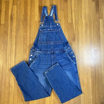 Mono holgado GAP para mujer pequeño azul mediano índigo denim correas ajustables Foto 1 de 4