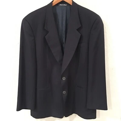 Mani Men 44R Blazer Suit Jacket Black Made In Italy 100% Wool Wedding Formal - Image 1 of 4