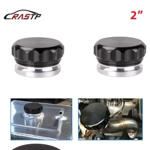 2PCS 2" 50.8mm Aluminium Weld On Filler Neck And Cap Oil, Fuel, Water Tank Black - Picture 1 of 12