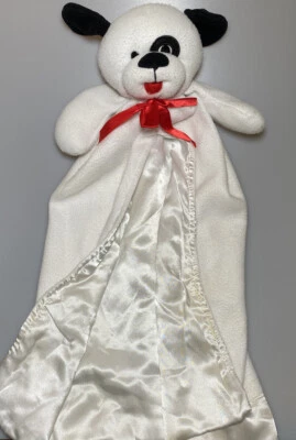 Manta de seguridad Gerber blanca de colección para cachorro perro bebé moño rojo amoroso punto negro satinado Foto 1 de 4