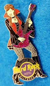 HOLLYWOOD HOTEL 09 HALLOWEEN VAMPIRE GIRL SPIDERWEB STOCKINGS Hard Rock Cafe PIN - Picture 1 of 1