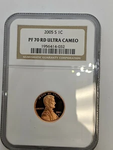 2005-S Lincoln Cent 1C Memorial Reverse NGC PF 70 RD ULTRA CAMEO - Picture 1 of 4